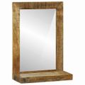 vidaXL Kúpeľňové zrkadlo Hnedá 50 x 22 x 70 cm Masívne mango drevo