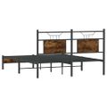 vidaXL Posteľný rám bez matraca dymový dub 150x200 cm kompozitné drevo