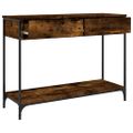 vidaXL Konzolový stolík dymový dub 100x34,5x75 cm kompozitné drevo