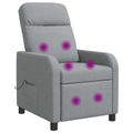 vidaXL Masážne relaxačné kreslo Svetlosivá Látka