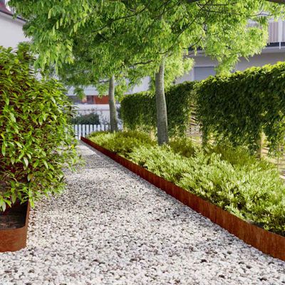 vidaXL Obrubník trávnika 50 pcs 15 x 103 cm Poveternostne odolná oceľ