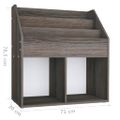 vidaXL Stojan na detské časopisy, sivá a dub sonoma 71x30x78,5 cm
