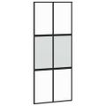 vidaXL Posuvné dvere s kovaním čierne 90x205 cm tvrdené sklo