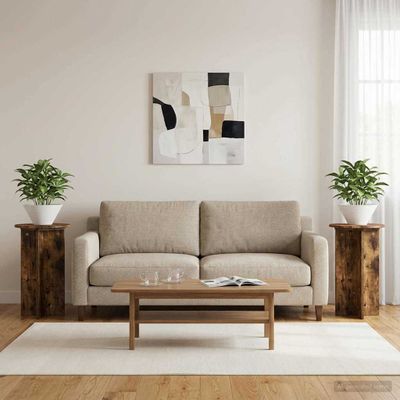vidaXL Stojan na rastliny 2 pcs Dymový dub Ø40 x 60 cm