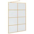 vidaXL Stena walk-in sprchy Zlatá 140 x 195 cm tvrdené sklo