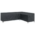 vidaXL Obal na nábytok 286 x 222 x 80 cm Tvar L Vodoodolný Čierny