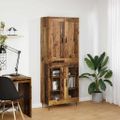 vidaXL Highboard 2 ks Staré drevo 69,5 x 34 x 180 cm Kompozitné drevo