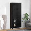 vidaXL Highboard Čierny dub 69,5 x 34 x 180 cm Kompozitné drevo