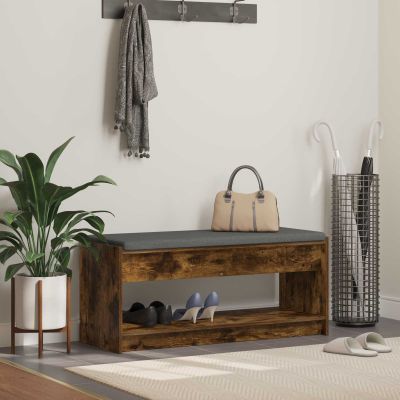 vidaXL Predsieňová lavica s vankúšom Údený Dub 103 x 38 x 45 cm