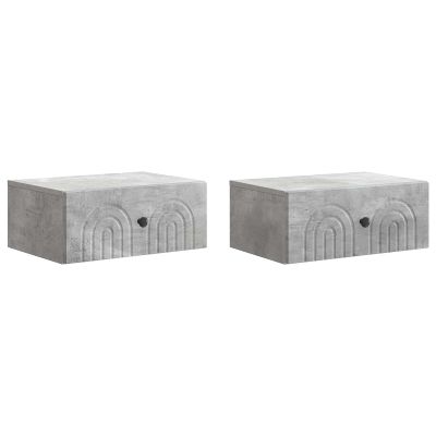 vidaXL Nástenná nočná skrinka 2 pcs Betónovo sivá 49 x 34,5 x 20 cm