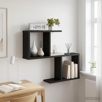 vidaXL Stenná polica Čierny dub 60 x 12 x 50,5 cm Kompozitné drevo