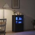 vidaXL LED komoda 60,5 x 37 x 100 cm Kompozitné drevo Čierny dub