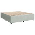 vidaXL LED boxspring posteľ s matracom Svetlosivá 200 x 200 cm Zamat