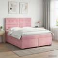vidaXL Posteľ boxspring s matracom Ružová 140 x 200 cm Zamat