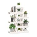 vidaXL Stojan na rastliny biely 85x25x109,5 cm masívna borovica