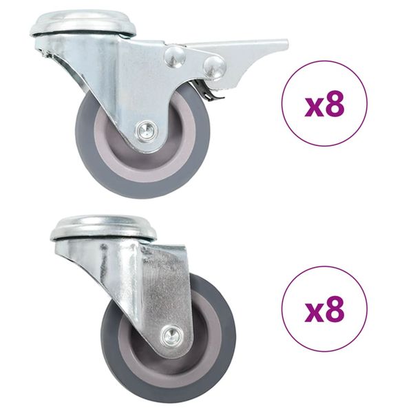 vidaXL Otočné kolieska s otvorom na skrutku 16 ks 50 mm
