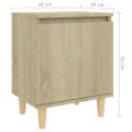 vidaXL Nočné stolíky s drevenými nožičkami 2 ks dub sonoma 40x30x50 cm