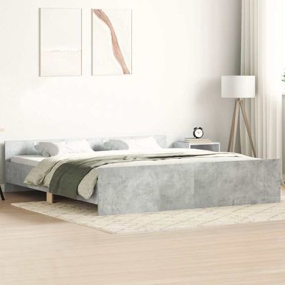 vidaXL Posteľný rám s čelom a opierkou nôh betónovo sivý 180x200 cm