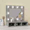 vidaXL Zrkadlová skrinka s LED sivá sonoma 60x31,5x62 cm