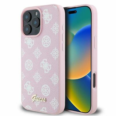 Obal Guess pre iPhone 16 Pro Max 6,9" GUHMP16XPGPYSP ružový tvrdý obal Peony Script MagSafe
