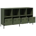 VidaXL Príborník Olive Green 135x39x73,5 cm Oceľ valcovaná za studena