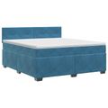 vidaXL Posteľ boxspring s matracom Tmavomodrá 140 x 190 cm Zamat