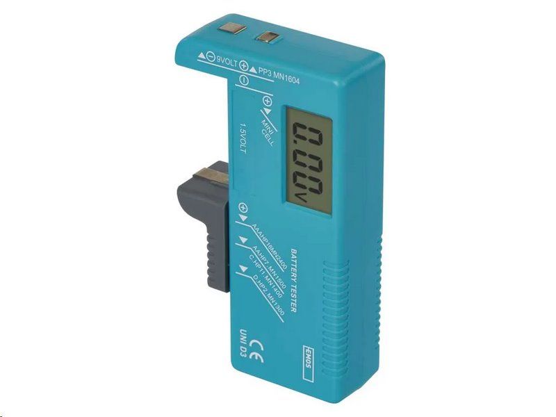 Univerzální tester baterií EMOS UNI D3 (AA,AAA,C,D,9V, knoflíkové)