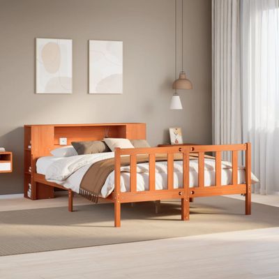 vidaXL Posteľ bez matraca voskovo hnedá 160x200 cm masívne drevo