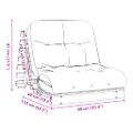 vidaXL Rozkl. futonová pohovka s matracom biela 90x206x11 cm borovica