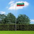 vidaXL Bulharská vlajka a stĺp 6,2 m hliníkový