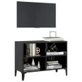 vidaXL TV stolík nohy z kovu čierny 69,5x30x50 cm