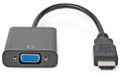 Nedis CCGB34900BK02 - HDMI™ – VGA Kabel | Konektor HDMI™ - VGA Zásuvka + 3,5mm výstup | 0,2 m | Černá barva Adaptér, HDMI (M) na VGA (F), vcetne zvuku, 3,5mm jack, 0,2m, cerný