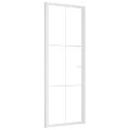 vidaXL Vnútorné dvere 76x201,5 cm biele ESG sklo a hliník