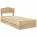 vidaXL Rám postele Sonoma dub 75 x 190 cm Inžinierske drevo