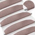 vidaXL Samolepiace schodové rohože 15 ks 80 x 24,5 x 3,5 cm Béžová