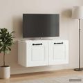 vidaXL Nástenná TV skrinka Biela s vysokým leskom 59,5 x 31 x 30 cm