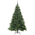 vidaXL Umelý vianočný stromček s 300 LED-i Zelená 210 cm PE a PVC
