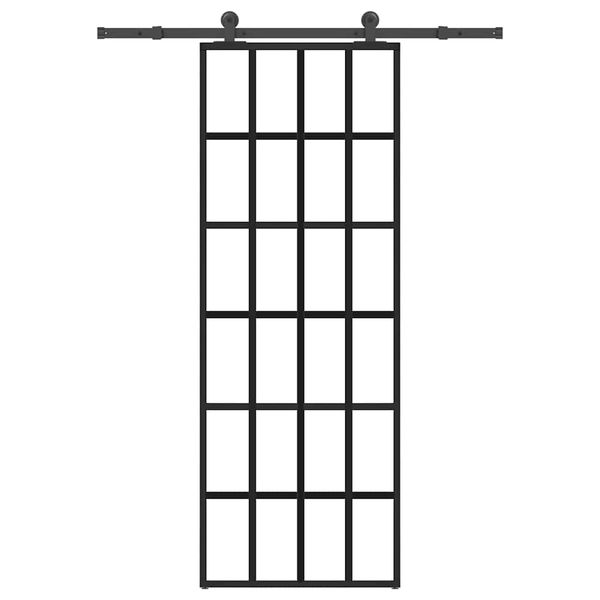 vidaXL Posuvné dvere s kovaním 76x205 cm ESG sklo a hliník