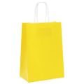 vidaXL Papierové tašky 250 ks s rúčkami, žlté, 15x8x21 cm