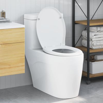 vidaXL WC sedadlo Biela 47 x 37 x 4 cm Duroplast