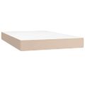 vidaXL Boxspring posteľ matrac a LED kapučínová 120x200 cm umelá koža