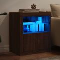 vidaXL Komoda s LED svetlami hnedý dub 60,5x37x67 cm