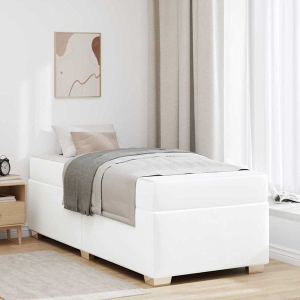 vidaXL Rám postele s matracmi Biela 90 x 200 cm látka