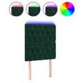 vidaXL Čelo postele s LED tmavozelené 80x7x118/128 cm zamat