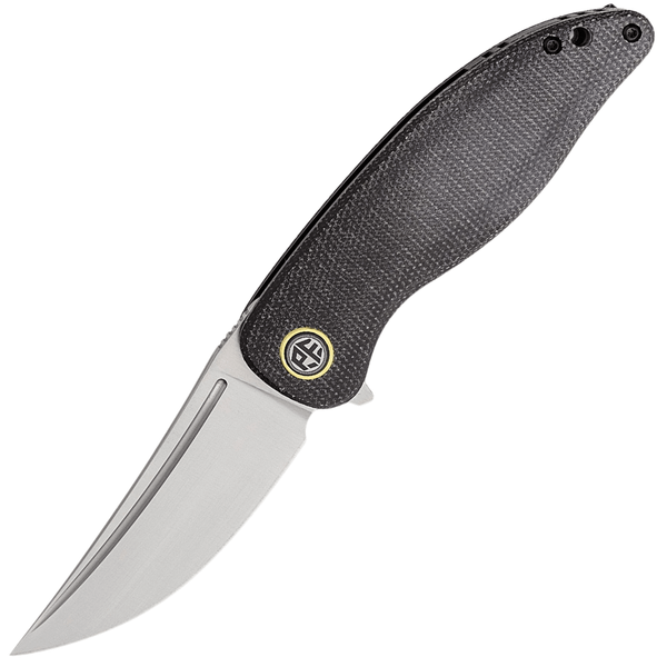Petrified Fish PFP06DMS Simum vreckový nôž 8,9 cm, Satin, čierna, Micarta