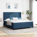 vidaXL Posteľ s pružinovým rámom s vankúšom Modrá 200 x 180 cm látka