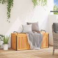 vidaXL Vonkajší box na vankúše 110x45x42/53 cm masívna akácia a oceľ
