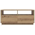 vidaXL Konferenčný stolík s LED svetlami dub artisan 90x49x40 cm