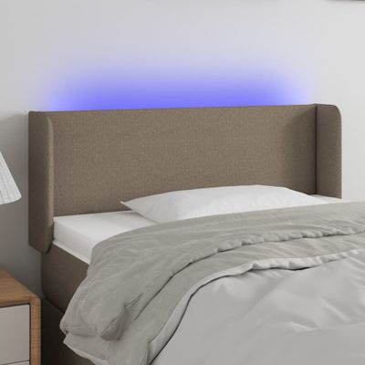 vidaXL Čelo postele s LED sivohnedé 83x16x78/88 cm látka