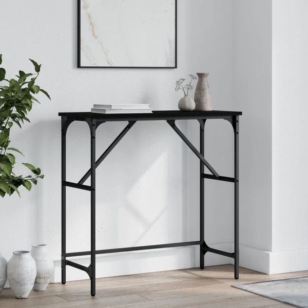 vidaXL Konzolový stolík čierny 75x32x75 cm kompozitné drevo